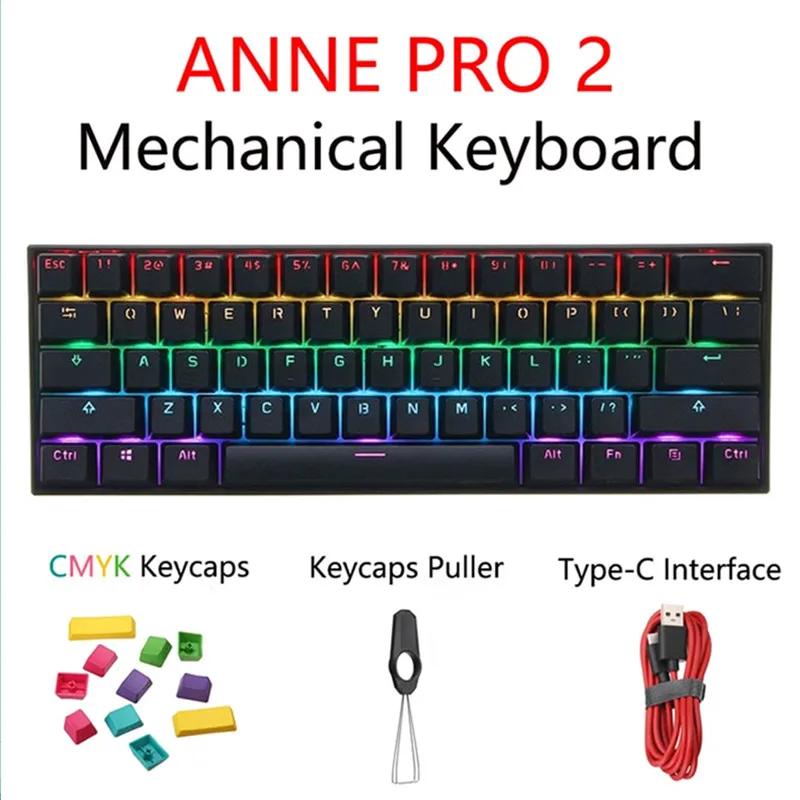 Anne Pro2 60% ̾ƿ   Ű,    RGB Ʈ, Win/Mac ̹ Ű, ü ġ